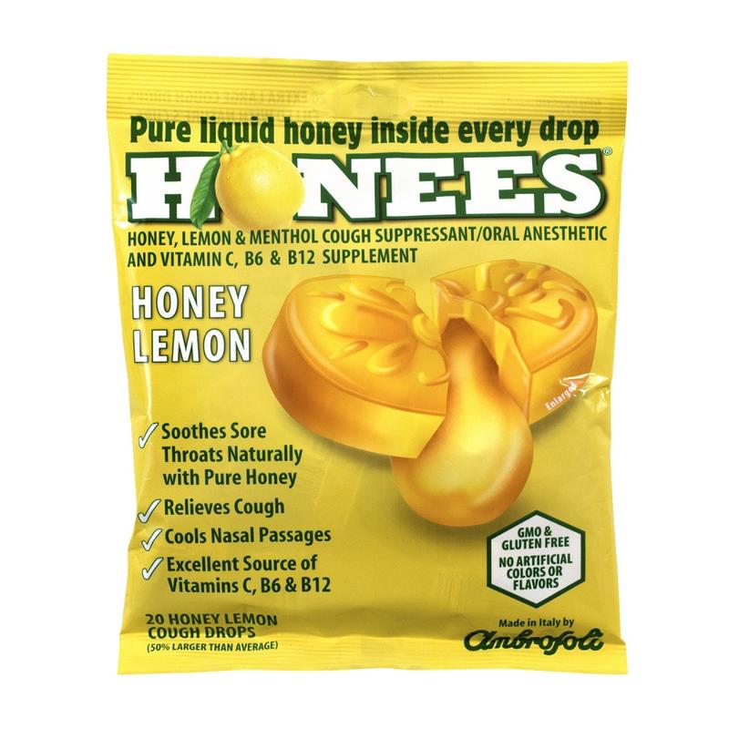 Honees Cough Drops, Honey Lemon, 20 Per Pouch, Case Of 6 Pouches MPN:293-00005