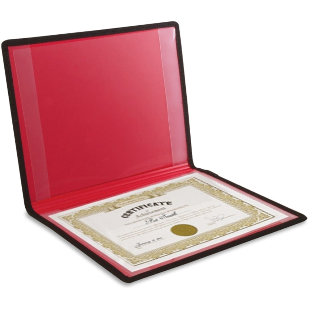 Anglers Certificate Holder - 12in x 9in - 2 Internal Pocket(s) - Vinyl, Polypropylene - Black - 1 Each (Min Order Qty 3) MPN:204