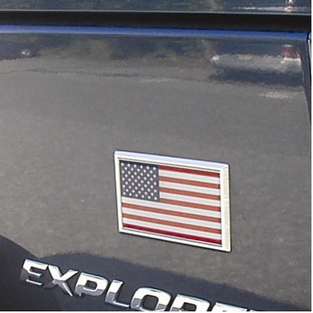 US Flag Auto Emblem, Chrome, 2.5