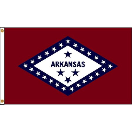 Arkansas Flag, 5x8 Ft, Nylon MPN:140380
