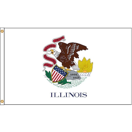 Illinois Flag, 5x8 Ft, Nylon MPN:141480