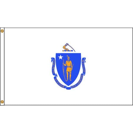 Massachusetts Flag, 4x6 Ft, Nylon MPN:142470