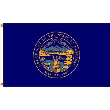 Nebraska Flag, 4x6 Ft, Nylon MPN:143270