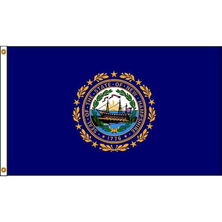 New Hampshire Flag, 5x8 Ft, Nylon MPN:143480