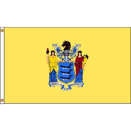 New Jersey Flag, 5x8 Ft, Nylon MPN:143680
