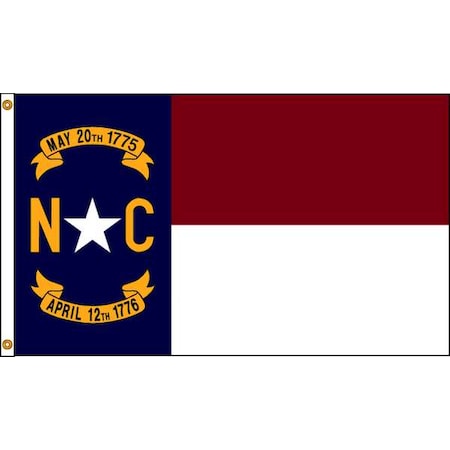 North Carolina Flag, 5x8 Ft, Nylon MPN:143980