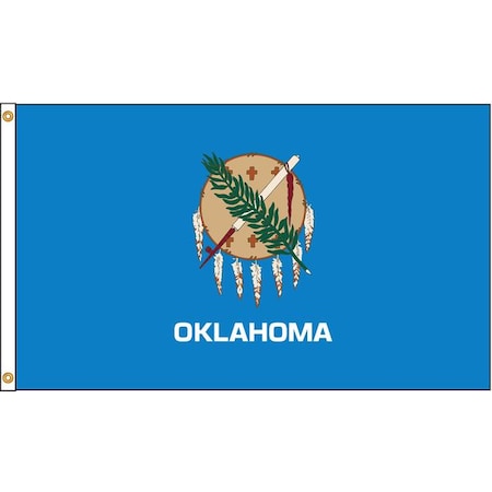 Oklahoma Flag, 5x8 Ft, Nylon MPN:144380