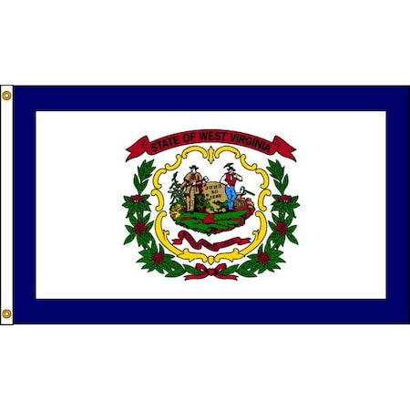 West Virginia Flag, 5x8 Ft, Nylon MPN:145880