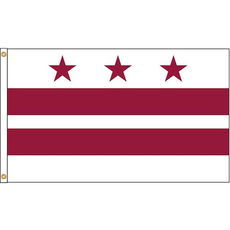 District Of Columbia Flag, 4x6 Ft, Nylon MPN:146470