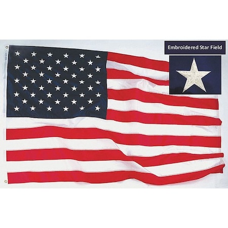 US Flag, 12x18 Ft, Polyester MPN:1672