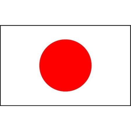 Japan Flag, 4x6 Ft, Nylon MPN:194310