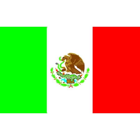 Mexico Flag, 4x6 Ft, Nylon MPN:195709
