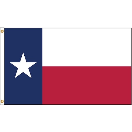 Texas Flag, 5x8 Ft, Nylon, Sewn Stripes and Star MPN:2204