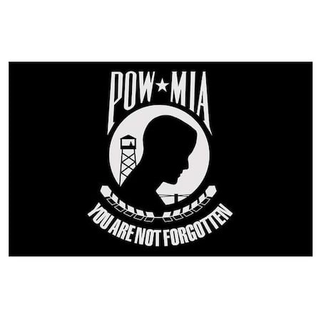 Pow Mia Flag, 4x6 Ft, Nylon, You are not forgotten, Black MPN:377994