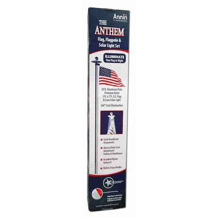 20 FOOT ANTHEM FLAGPOLE WITH SOLAR LIGHT AND 3X5 FT. NYLON U.S. FLAG MPN:742371