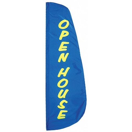 Open House Feather Flag, 2x8 Ft, Nylon MPN:916