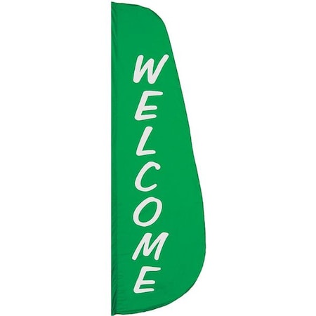 Welcome Feather Flag, 2x8 Ft, Nylon MPN:920