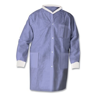 Kimtech A8 Lab Coats Knit Collar Blue Medium MPN:10031