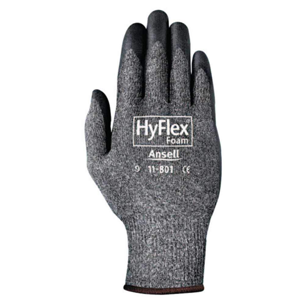 Ansell HyFlex Foam Gloves, Size 10, Black/Gray, Pack Of 24 MPN:012-11-801-10