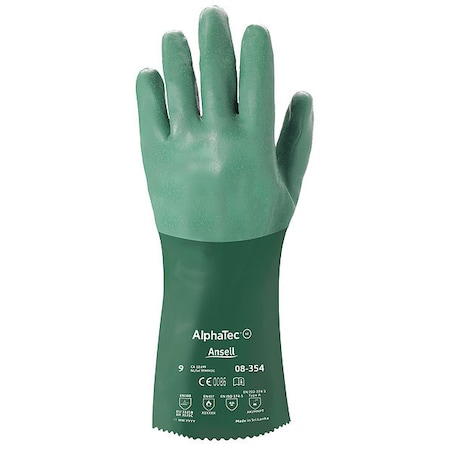 AlphaTec® 08-354 Chemical Resistant Gloves, Neoprene, 14 in L, 55 mil, Green, 9, 1 PR MPN:08-354
