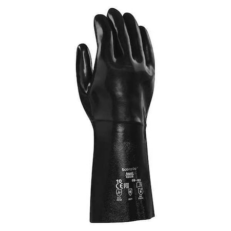 AlphaTec® 09-924 Chemical Resistant Gloves, Neoprene, 14 in L, 80 mil, Black, 10, 1 PR MPN:09-924