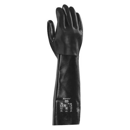 AlphaTec® 09-928 Chemical Resistant Gloves, Neoprene, 18 in L, 80 mil, Black, 10, 1 PR MPN:09-928