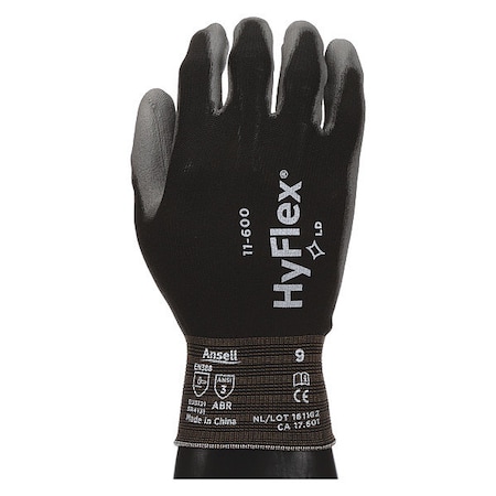 Polyurethane Coated Gloves, Palm Coverage, Black, 11, PR MPN:11-600VP