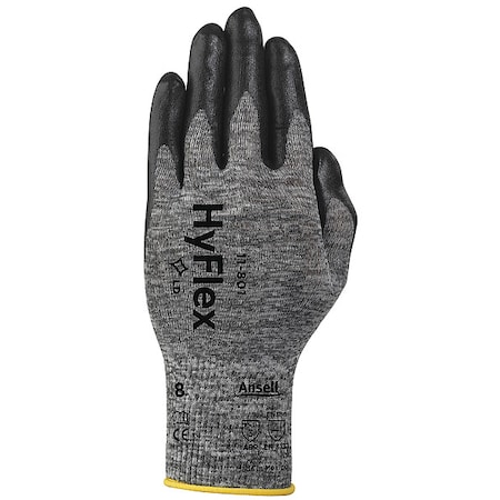 Hyflex, Foam Nitrile Coated Gloves, Palm Coverage, Black, Abrasion Level 3, XS (6), 1 Pair MPN:11-801