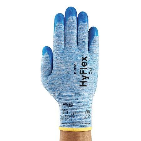 Coated Gloves, Nitrile, Textured, Palm, 4 Abrasion Level, Blue, L (9) 1 PR MPN:11-920