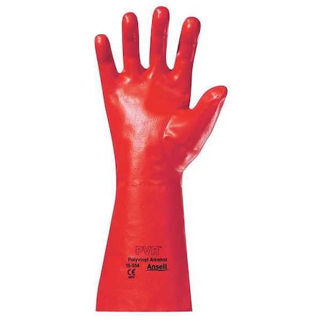 Solvex 15-554 Chemical Resistant Gloves, PVA, 14 in L, 37.5 mil, Red, 10, 1 PR MPN:15-554