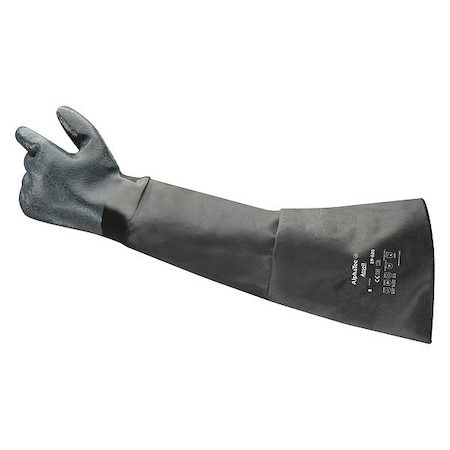 Solvex 19-026 Chemical Resistant Gloves, Neoprene, 26 in L, 85 mil, Black, 8, 1 PR MPN:19-026