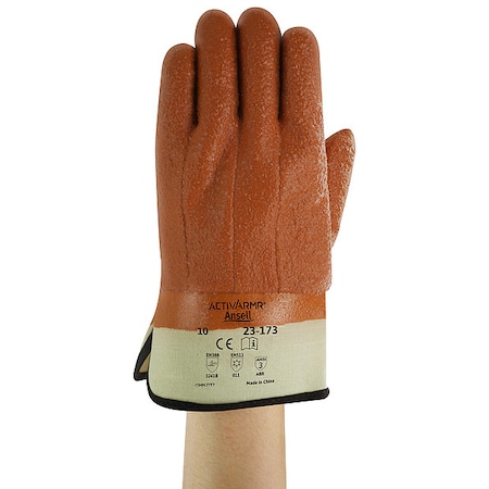Cold Protection Gloves, PVC Palm, Foam Lining, Tan, L MPN:23-173