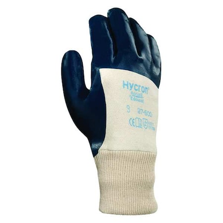 Coated Gloves, Nitrile, Smooth, 3/4 Dip, 4 Abrasion Level, Blue, 10 1 PR MPN:27-600