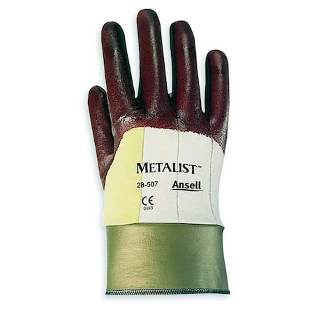 Cut-Resistant Coated Gloves, Cut Level A2, Nitrile, Smooth, S 1 PR MPN:28-507