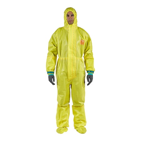 Hooded Sock Coverall, 3XL, Waist, Yellow MPN:30T122