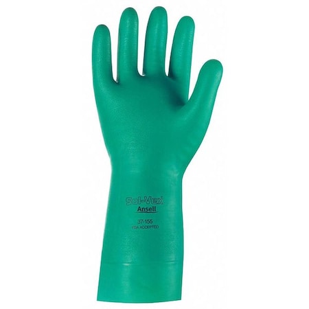 AlphaTec® Solvex Chemical Resistant Gloves, Nitrile, 13 in L, 15 mil, Green, 9, 1 PR MPN:37-155
