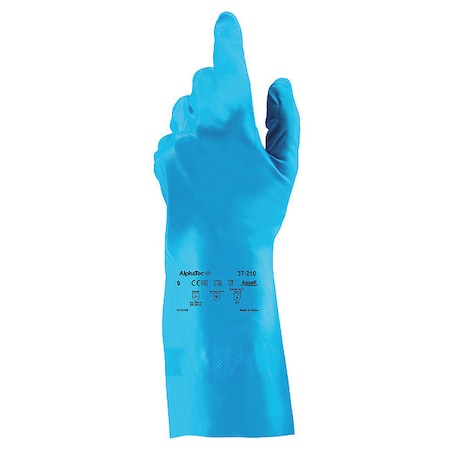 AlphaTec® 37-210 Chemical Resistant Gloves, Nitrile, 12 3/4 in L, 8 mil, Blue, 9, 1 PR MPN:37-210