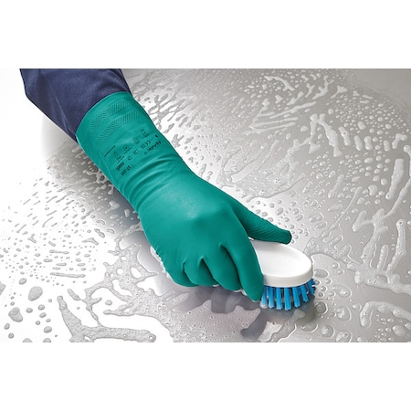 AlphaTec® 37-300 Chemical Resistant Gloves, Nitrile, 310 mm L, 0.2 mm, Green, 7, 1 PR MPN:37-300