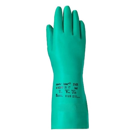 AlphaTec® Solvex 37-676 Chemical Resistant Gloves, Nitrile, 13 in L, 15 mil, Green, 7, 1 PR MPN:37-676