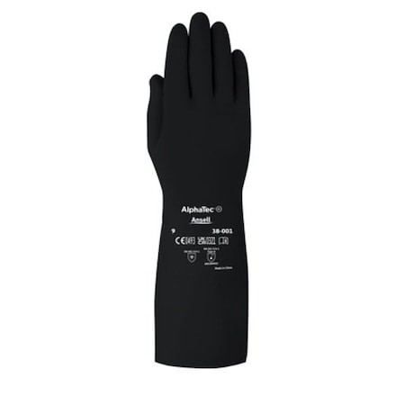 AlphaTec® 38-001 Chemical Resistant Gloves, Butyl, 14 in L, 14 mil, Black, 7, 1 PR MPN:38001