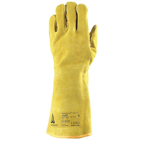 Welding Gloves, Gauntlet Cuff, Straight Thumb, A Leather Cowhide, L, 1 PR MPN:43-216