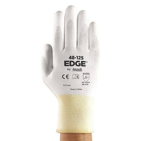 Knit Liner, Polyurethane, Rough, Palm, Not Rated Abrasion Level, Gray/White, 6 1 PR MPN:48-125