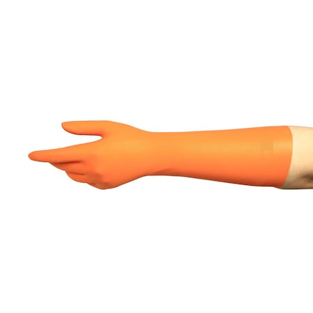 Disposable Gloves, ISO 5 ISO Class, Latex, 14 in L, Orange, S, 72 PK MPN:49-252