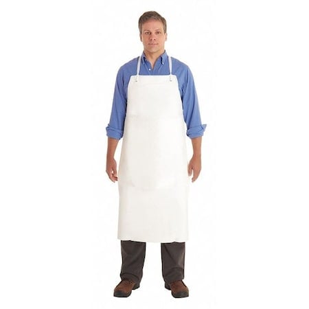 AlphaTec Bib Apron, PVC/Vinyl, 18 mil, 44 in L, White, Universal Size MPN:56-101