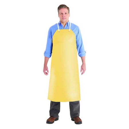 AlphaTec Bib Apron, Nitrile, 19 mil Thick, Shin Length, Loop Strap Neck Closure, Waist Tie, Yellow MPN:56-510