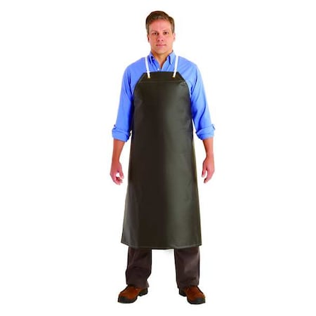 AlphaTec Bib Apron, Nitrile, 19 mil Thick, Shin Length, Loop Strap Neck Closure, Waist Tie, Black MPN:56-512