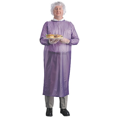 Apron, Vinyl, Sewn, 8 mil, 54 in, Blue, 2XL MPN:56-910