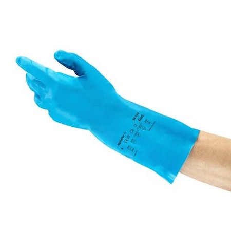 Chemical Resistant Gloves, Nitrile, Full, Gauntlet, Blue, 7, 1 PR MPN:58-010