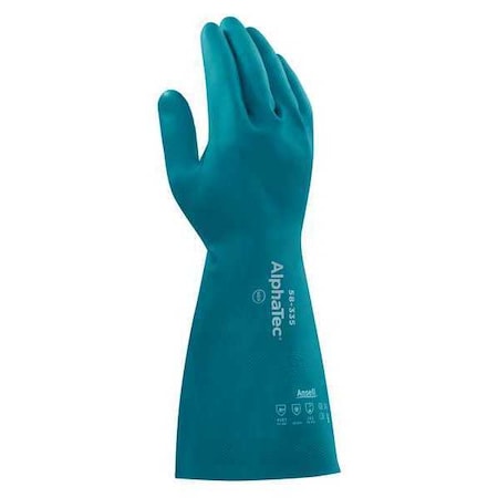 AlphaTec Chemical Resistant Gloves, Nitrile, 15 in L, 28 mil, Green, 9, 1 PR MPN:58-335