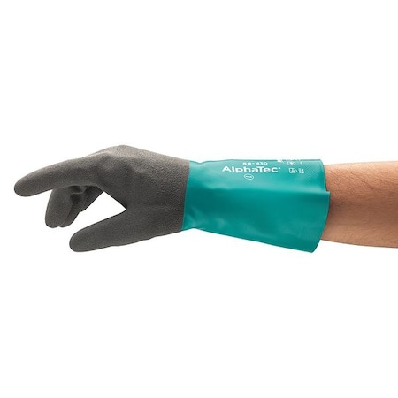 AlphaTec® 58-430 Chemical Resistant Gloves, Nitrile, 12 in L, 12 mil, Gray, 7, 1 PR MPN:58-430